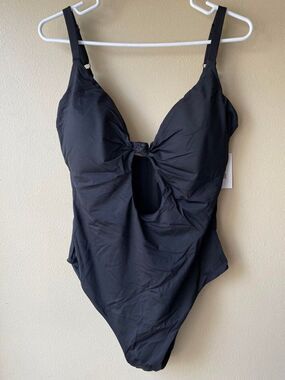 Andie Swim the Santorini Cut Out One Piece Swimsuit Black Womens Size XXXL